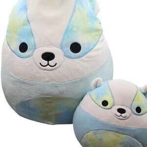 Squishmallows Banks the Blue Badger 8" & 12" Plush Set